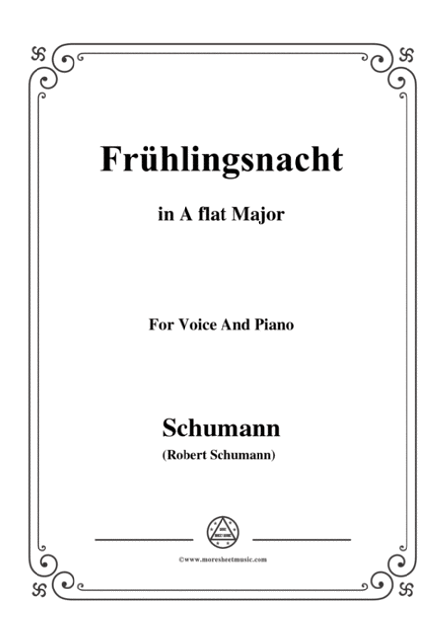 Schumann-Frühlingsnacht,in A flat Major,for Voice and Piano Voice Solo scores gallery preview page 1