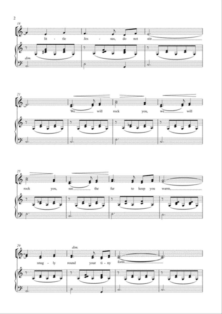 We Will Rock You (Little Jesus Sweetly Sleep) SA scores gallery preview page 2