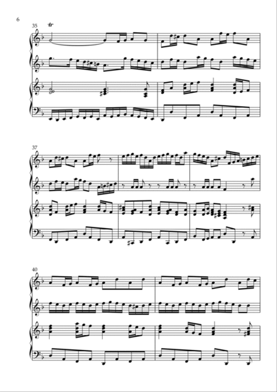 Brandenburg Concerto No. 2 in F Major, BWV 1047 (Organ Duet) Organ Solo scores gallery preview page 6