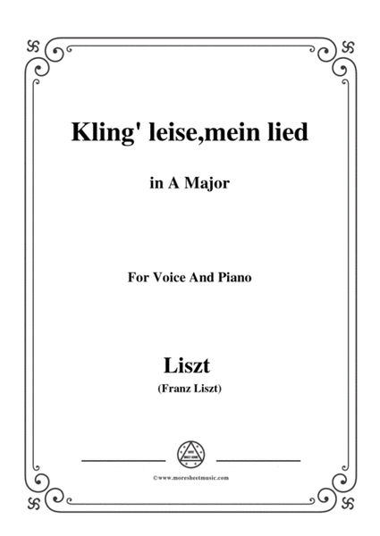 Liszt-Kling' leise,mein lied in A Major,for Voice and Piano image number null