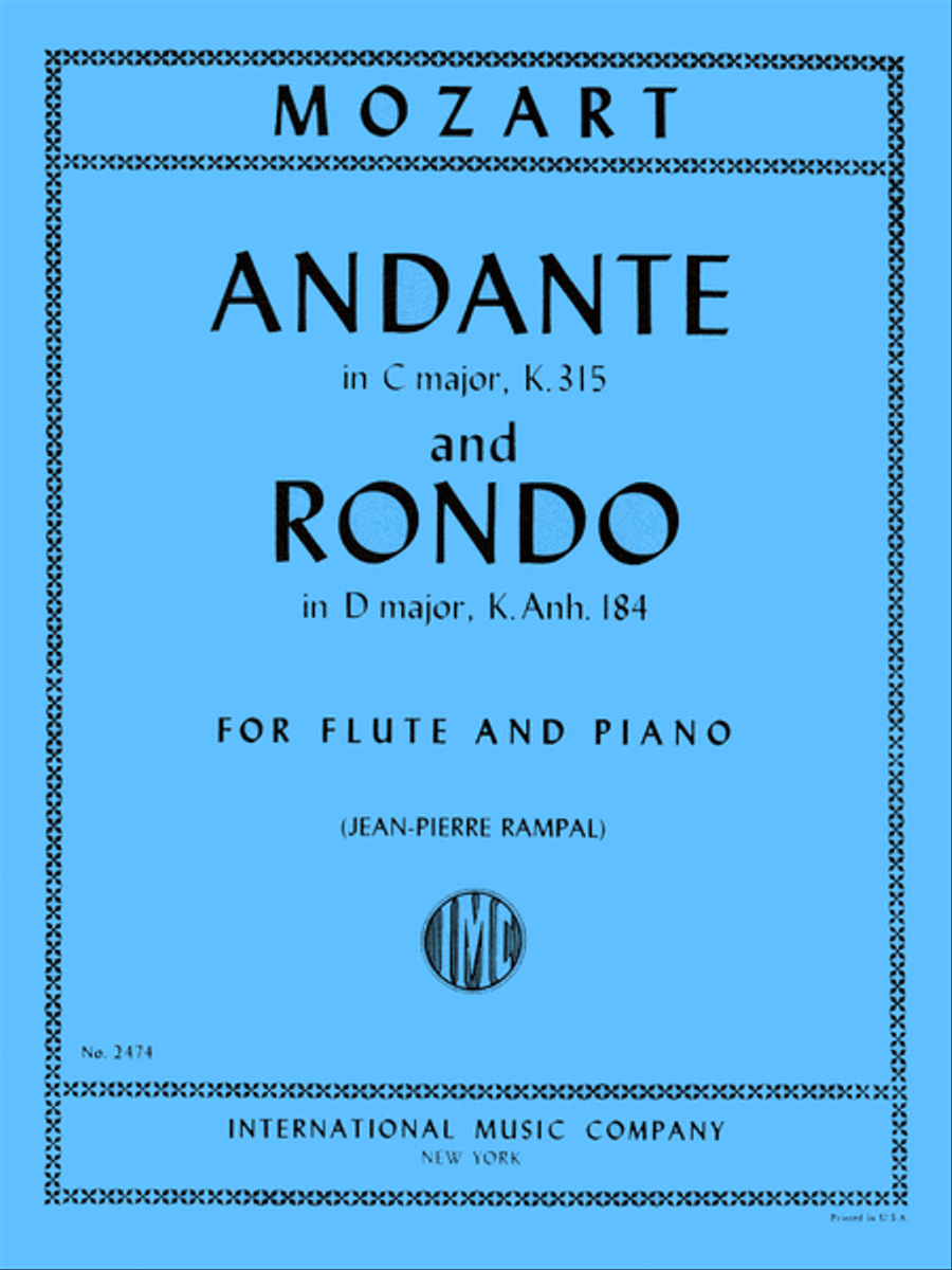 Book cover for Andante In C Major, K. 315 & Rondo In D Major K. Anh. 184