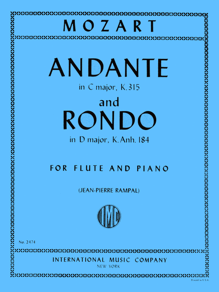Andante In C Major, K. 315 & Rondo In D Major K. Anh. 184