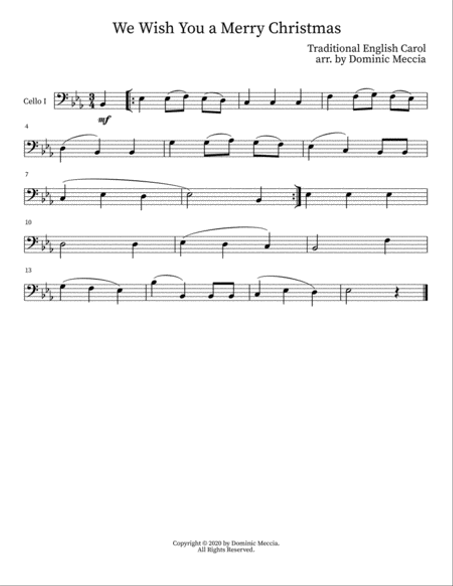 We Wish You a Merry Christmas String Trio scores gallery preview page 2