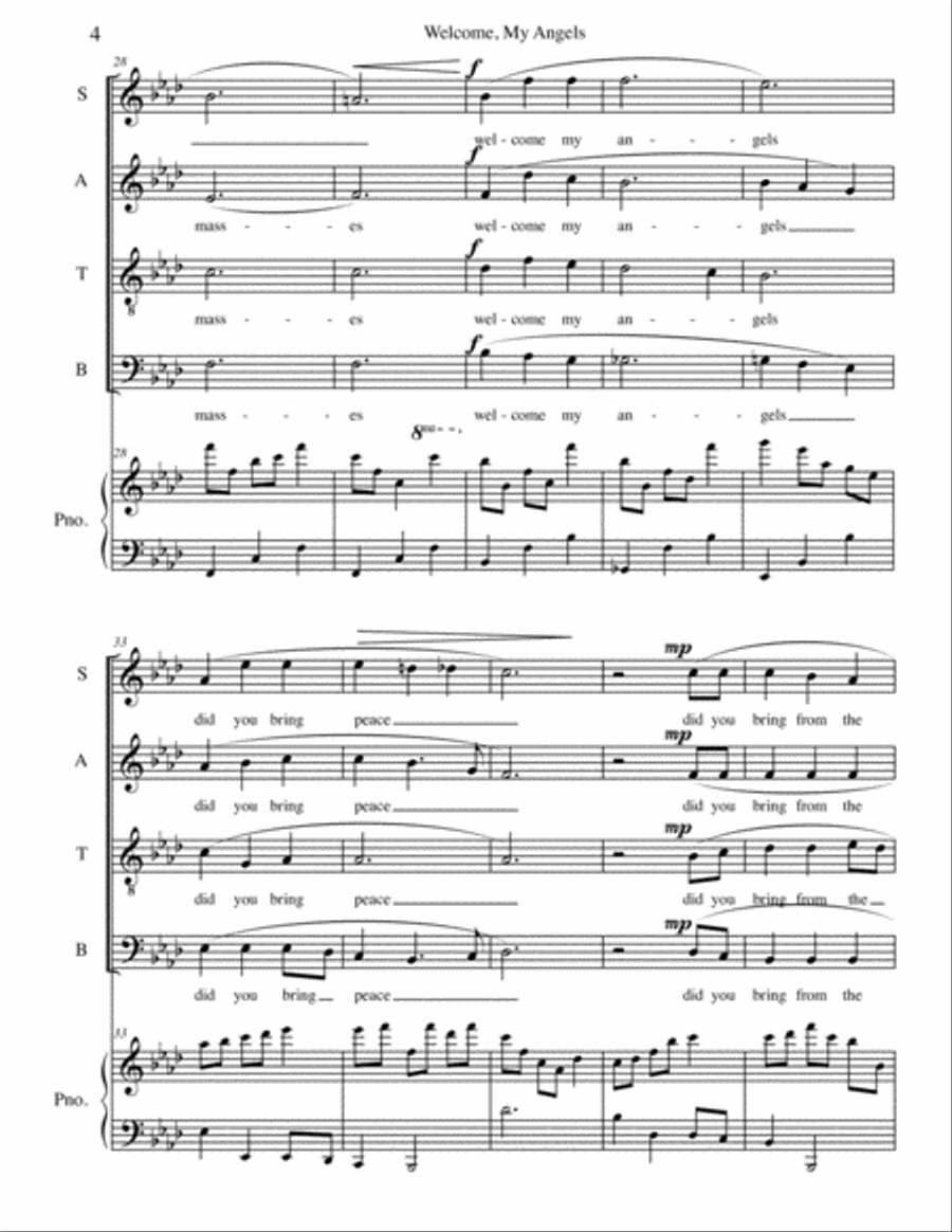 Welcome, My Angels (SATB) image number null