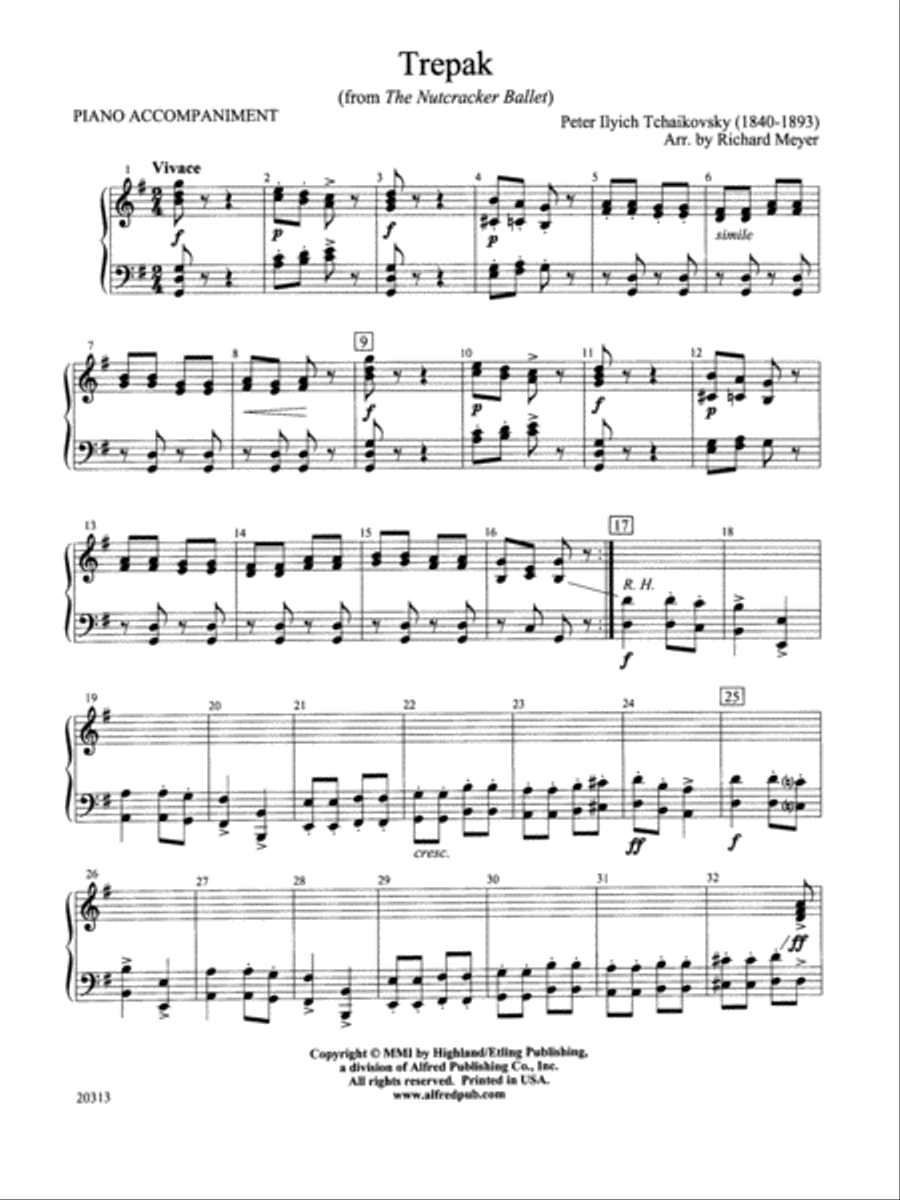 Book cover for Trepak from The Nutcracker Ballet: Piano Accompaniment