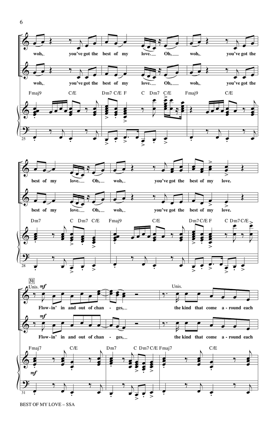 Best Of My Love Best Of My Love SSA scores gallery preview page 4