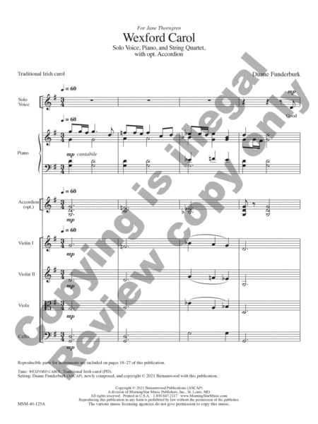 Wexford Carol (Full Score and Parts)