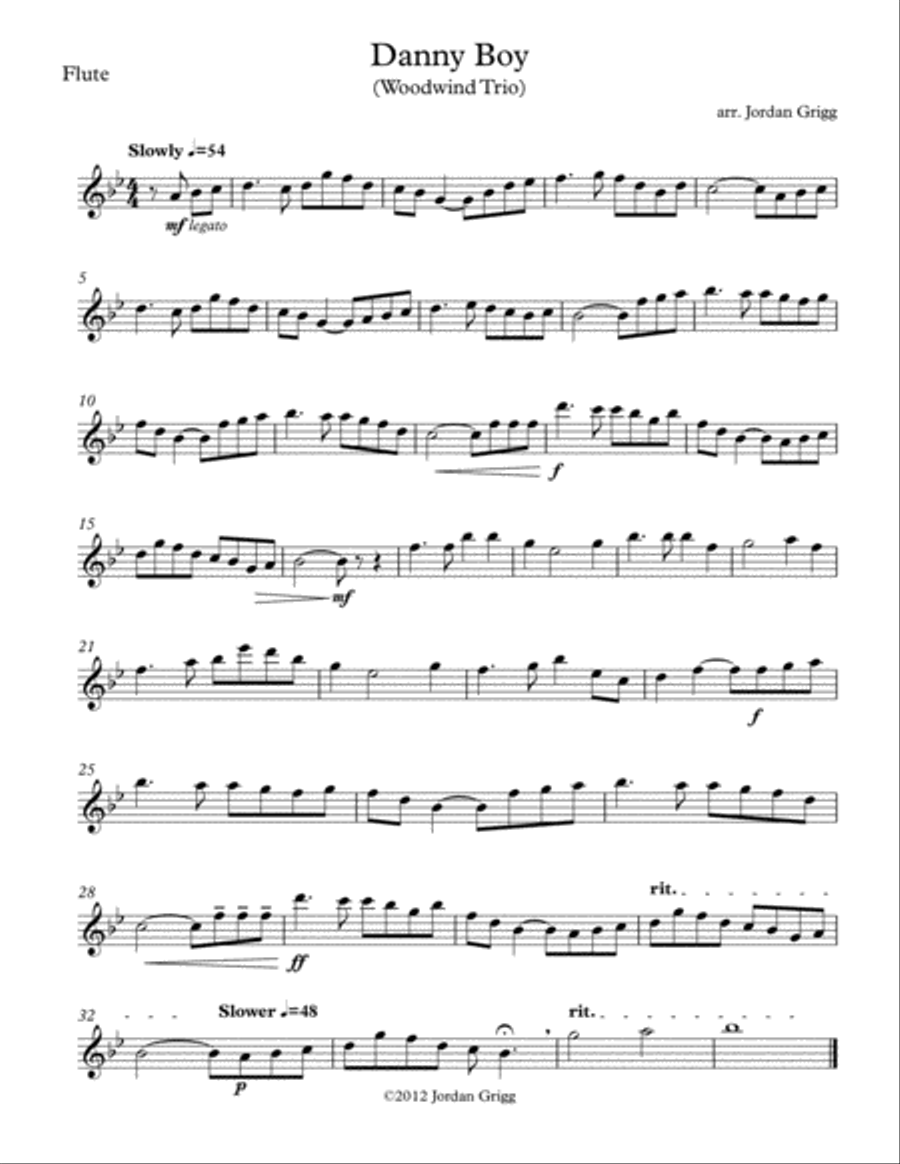 Danny Boy (Wind Trio) Danny Boy (Wind Trio) Woodwind Trio scores gallery preview page 3
