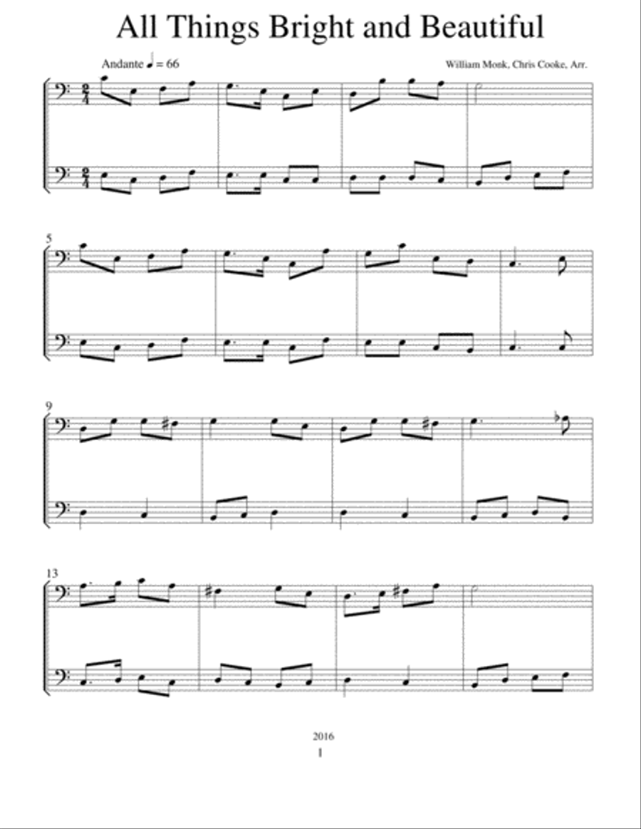 50 Favorite Hymns for Solo and Duet Instruments, Trombone-Baritone-Bassoon Trombone Duet scores gallery preview page 4
