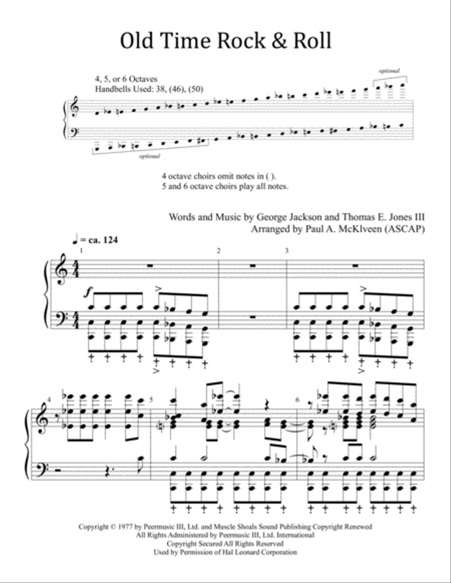 Old Time Rock & Roll Handbell Choir scores gallery preview page 2