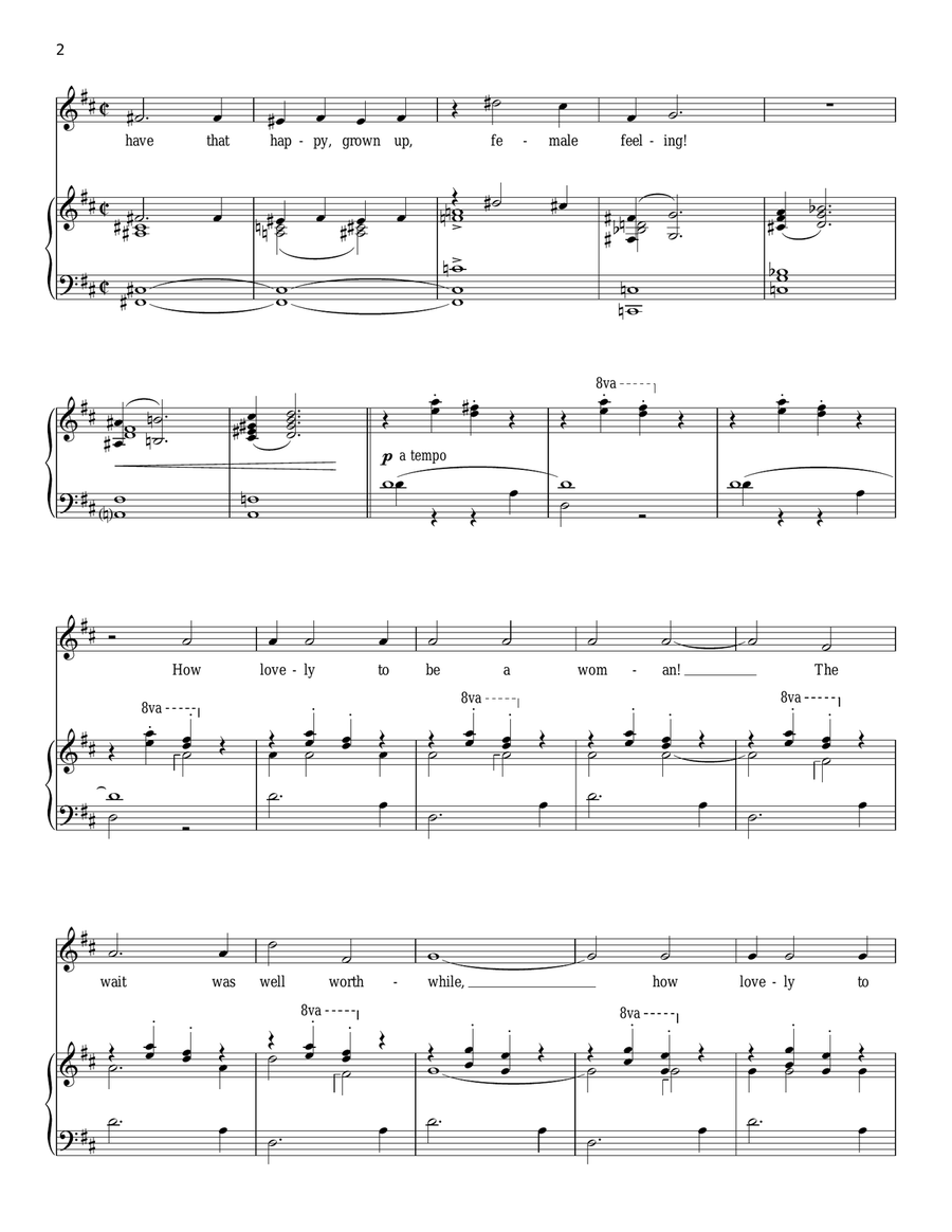 How Lovely To Be A Woman Piano, Vocal scores gallery preview page 2