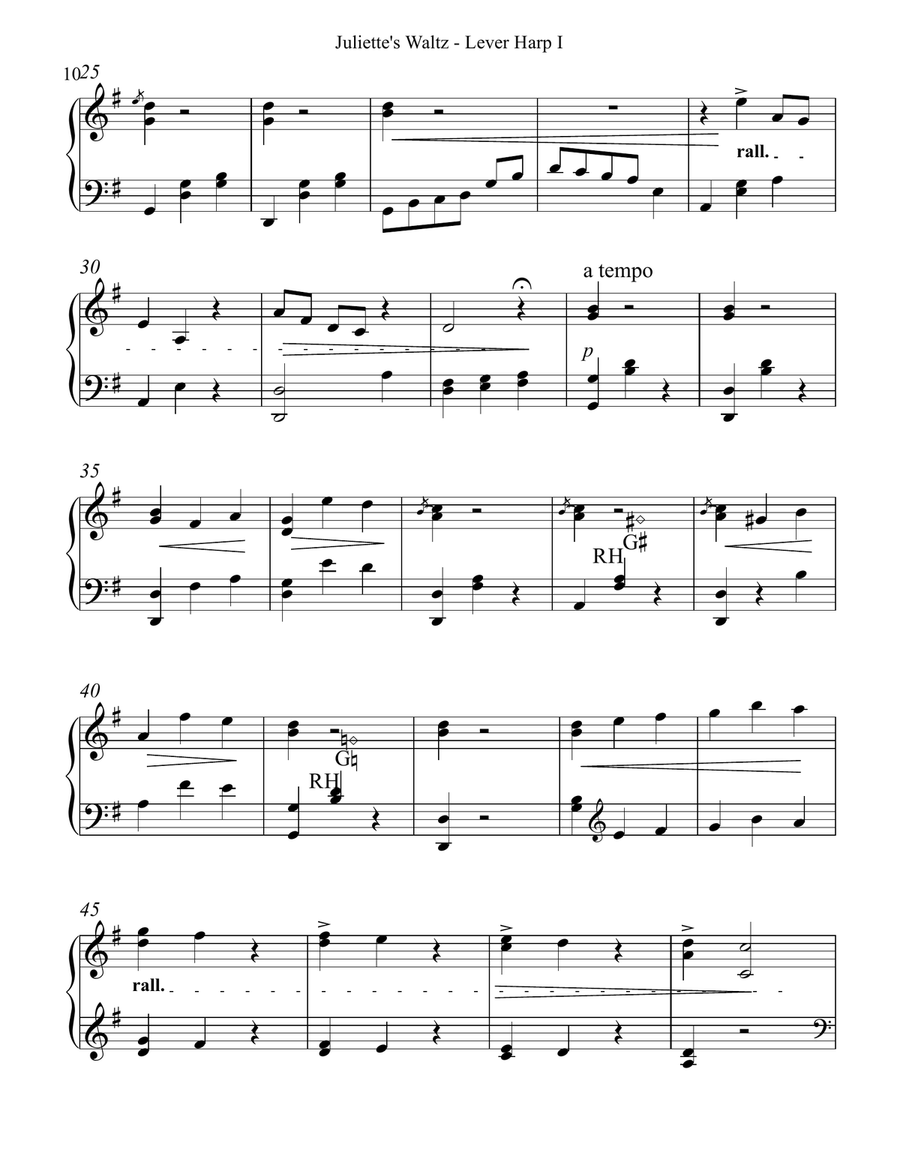 Juliette's Waltz - Lever Harp I Celtic Harp scores gallery preview page 3