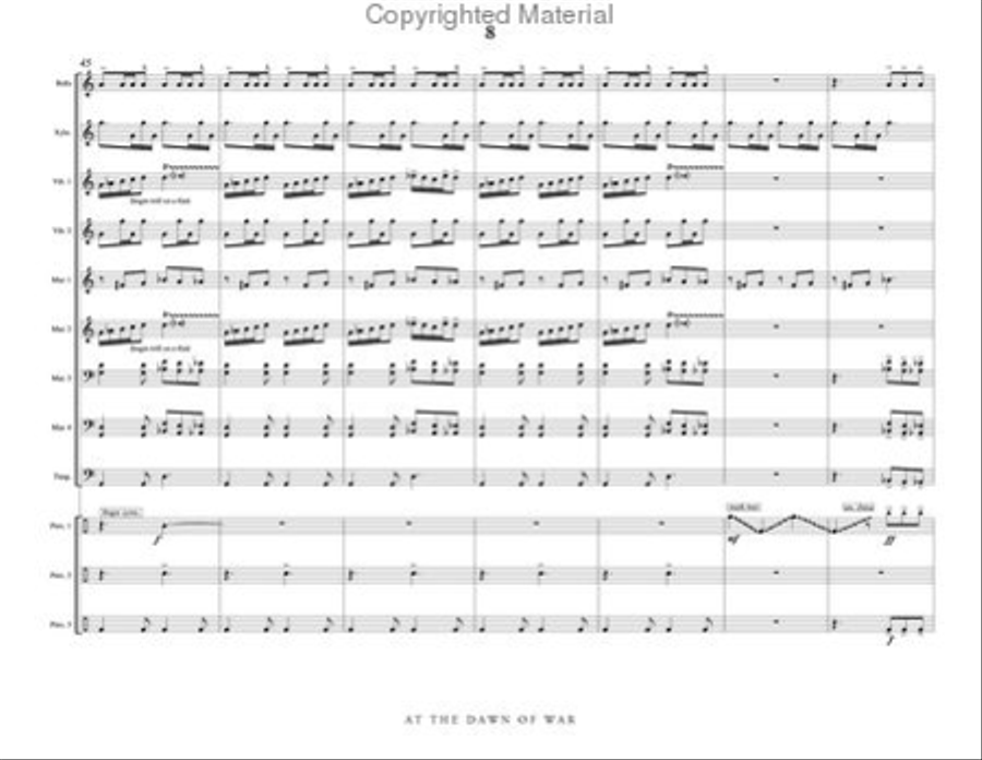 At the Dawn of War Percussion Ensemble scores gallery preview page 9