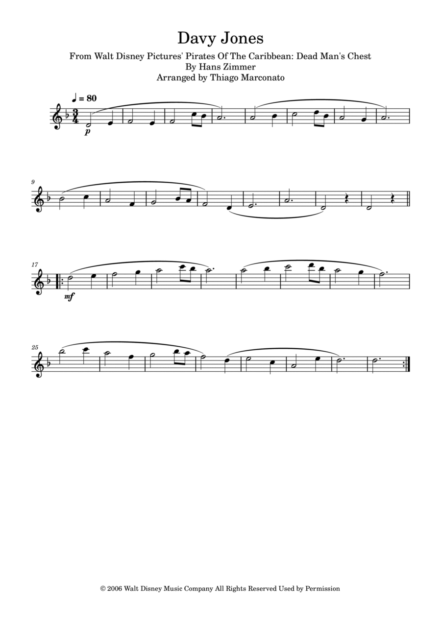 Davy Jones Flute Solo scores gallery preview page 1