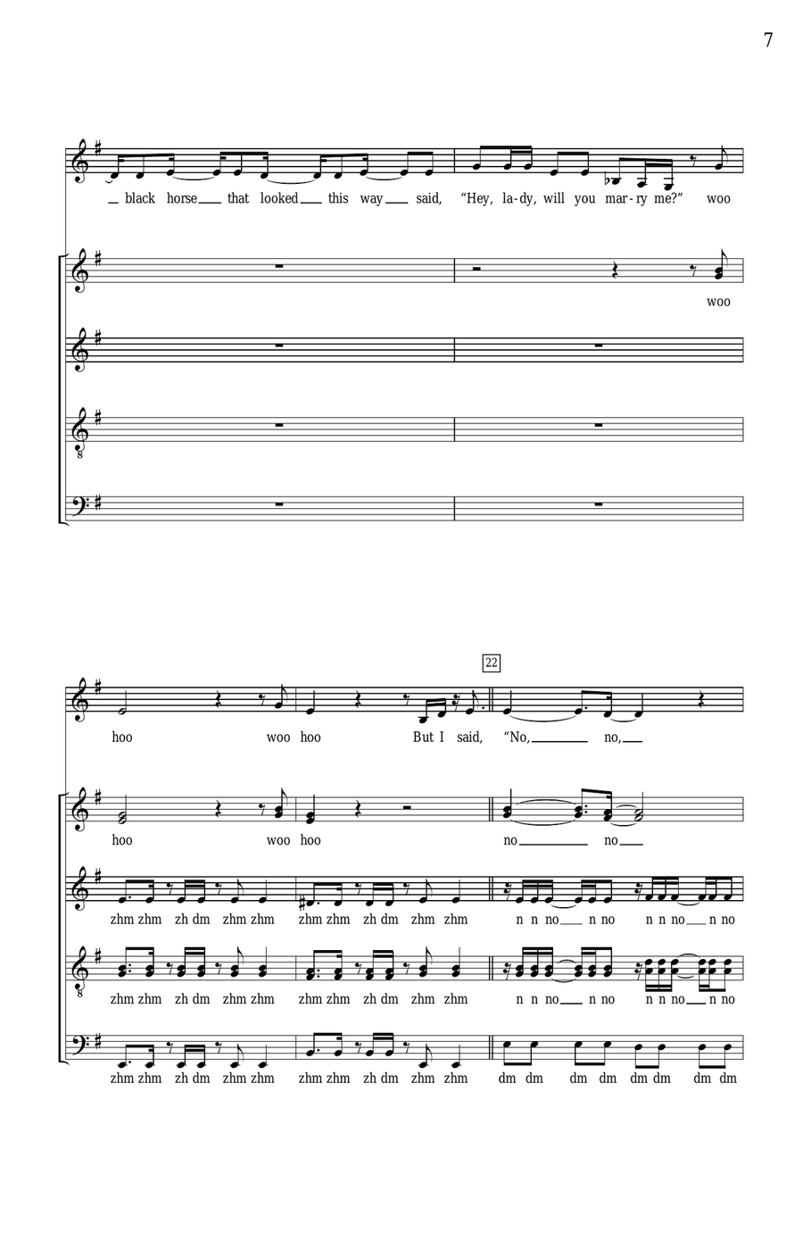 Black Horse And The Cherry Tree 4-Part scores gallery preview page 5