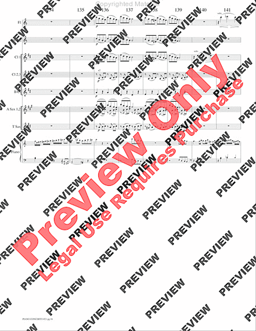 Piano Concerto No. 21, K. 467 (Movement I) Concert Band scores gallery preview page 19