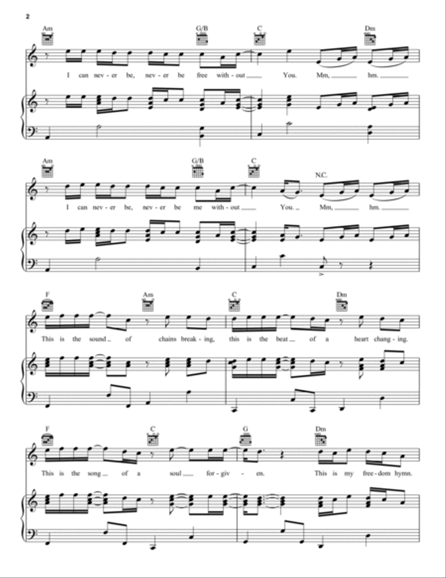 Freedom Hymn Piano, Vocal, Guitar scores gallery preview page 2