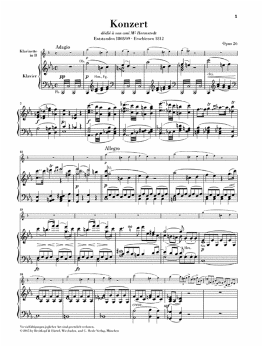 Clarinet Concerto No. 1 in C minor, Op. 26 Clarinet Solo scores gallery preview page 2