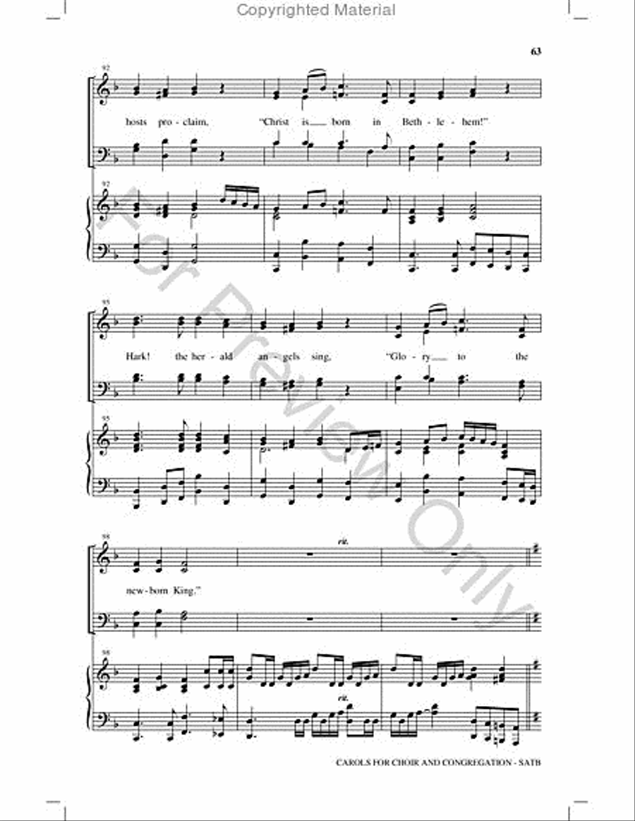 Carols for Choir and Congregation Choir scores gallery preview page 62