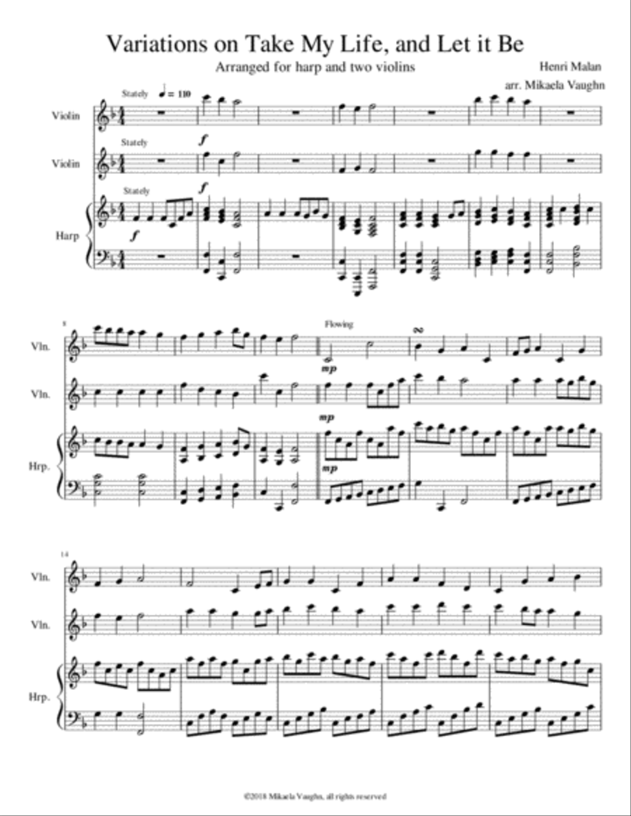 Take My Life and Let It Be Small Ensemble scores gallery preview page 1