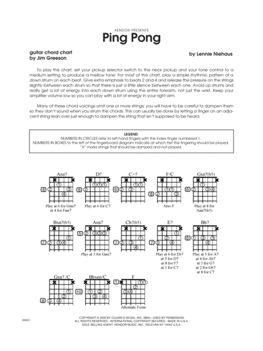 Ping Pong - Guitar Chord Chart