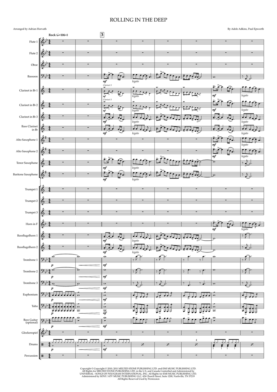 Rolling In The Deep Rolling In The Deep Concert Band scores gallery preview page 3