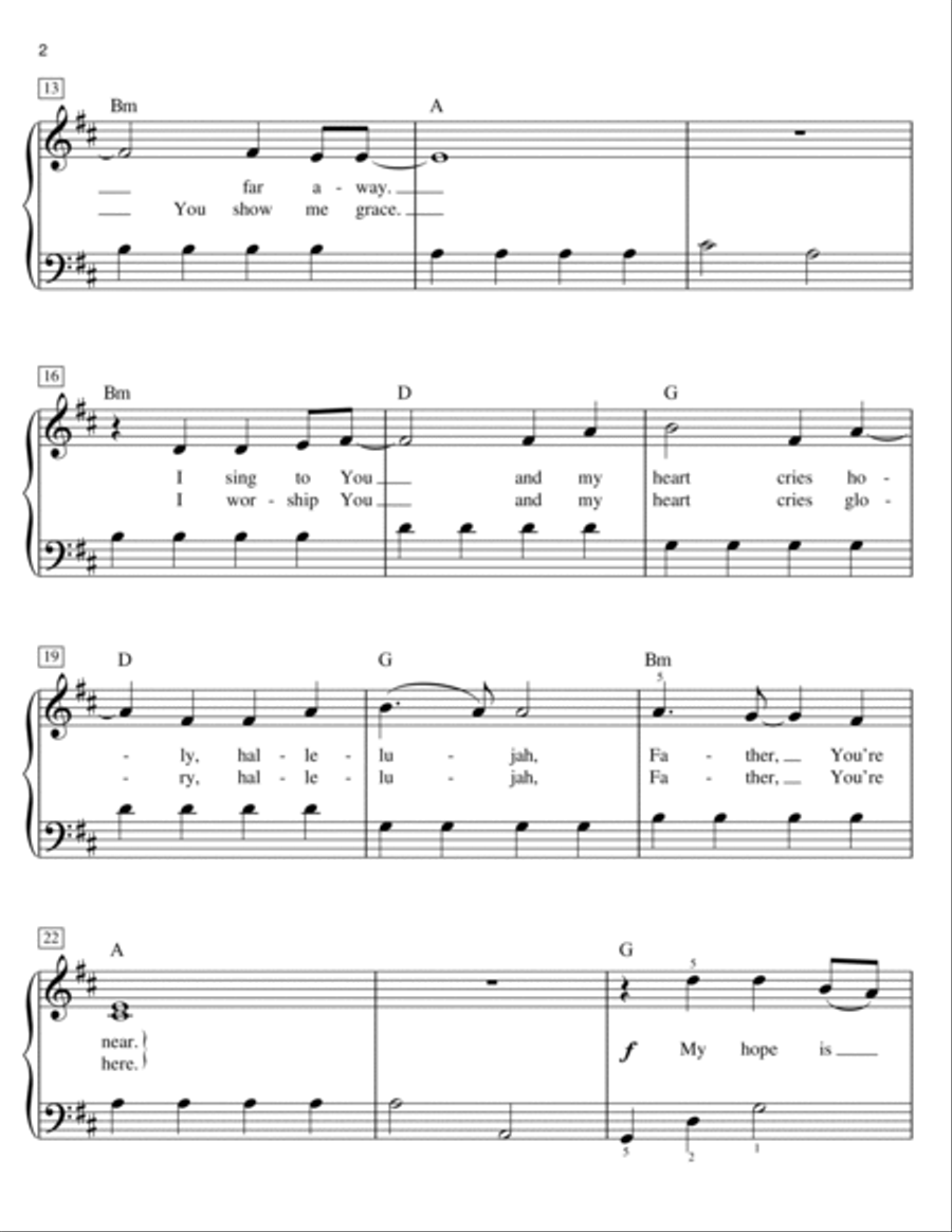 My Hope Is In You (arr. Phillip Keveren) Easy Piano scores gallery preview page 2
