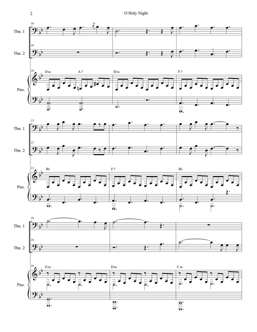O Holy Night (Trombone Duet) Trombone Duet scores gallery preview page 3