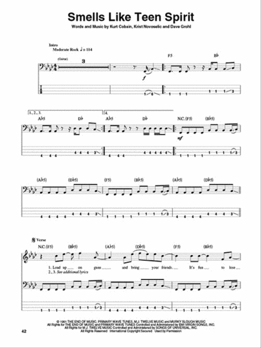 Nirvana Electric Guitar scores gallery preview page 5