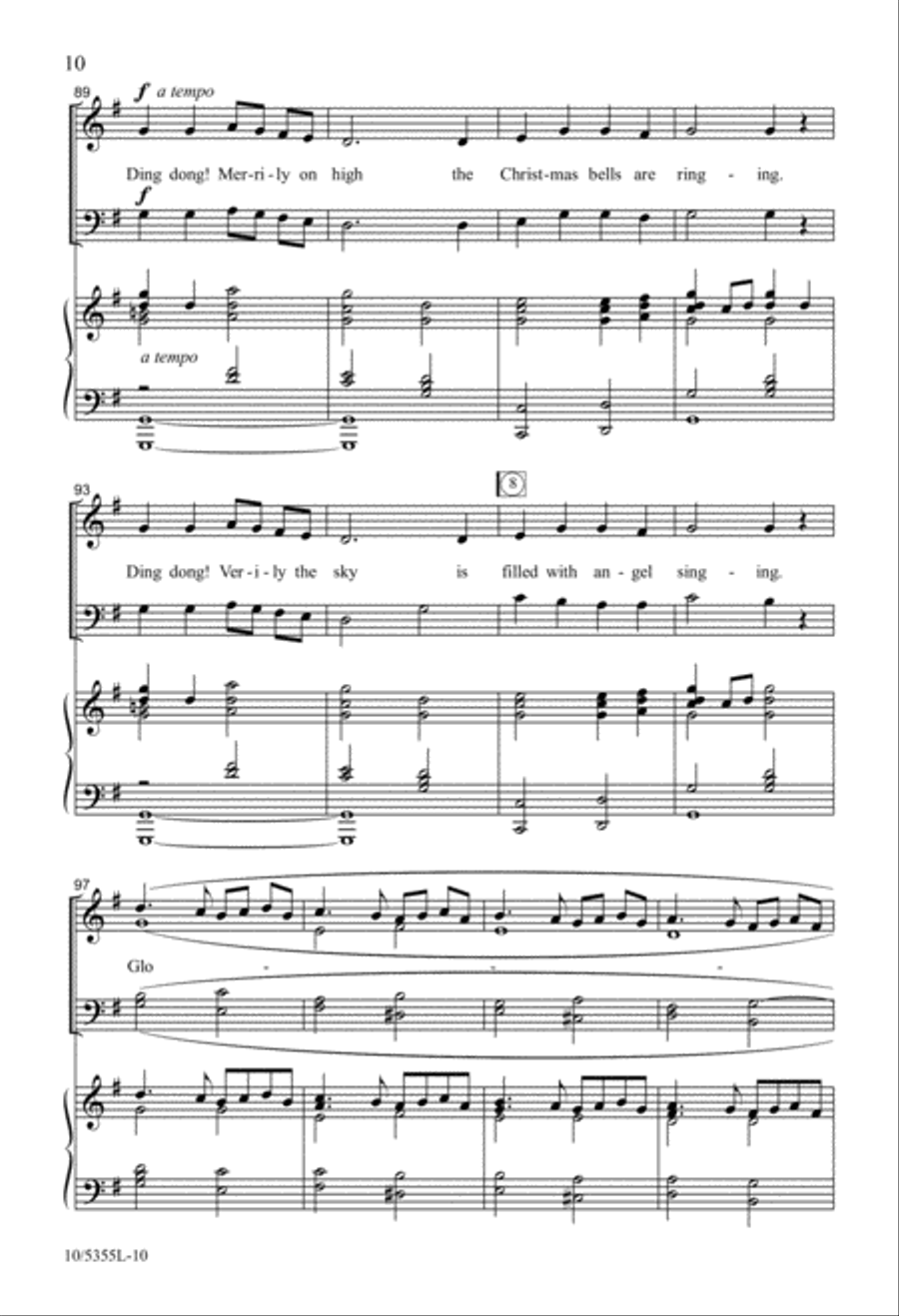 Ding Dong! The Christmas Bells Are Ringing 4-Part scores gallery preview page 10