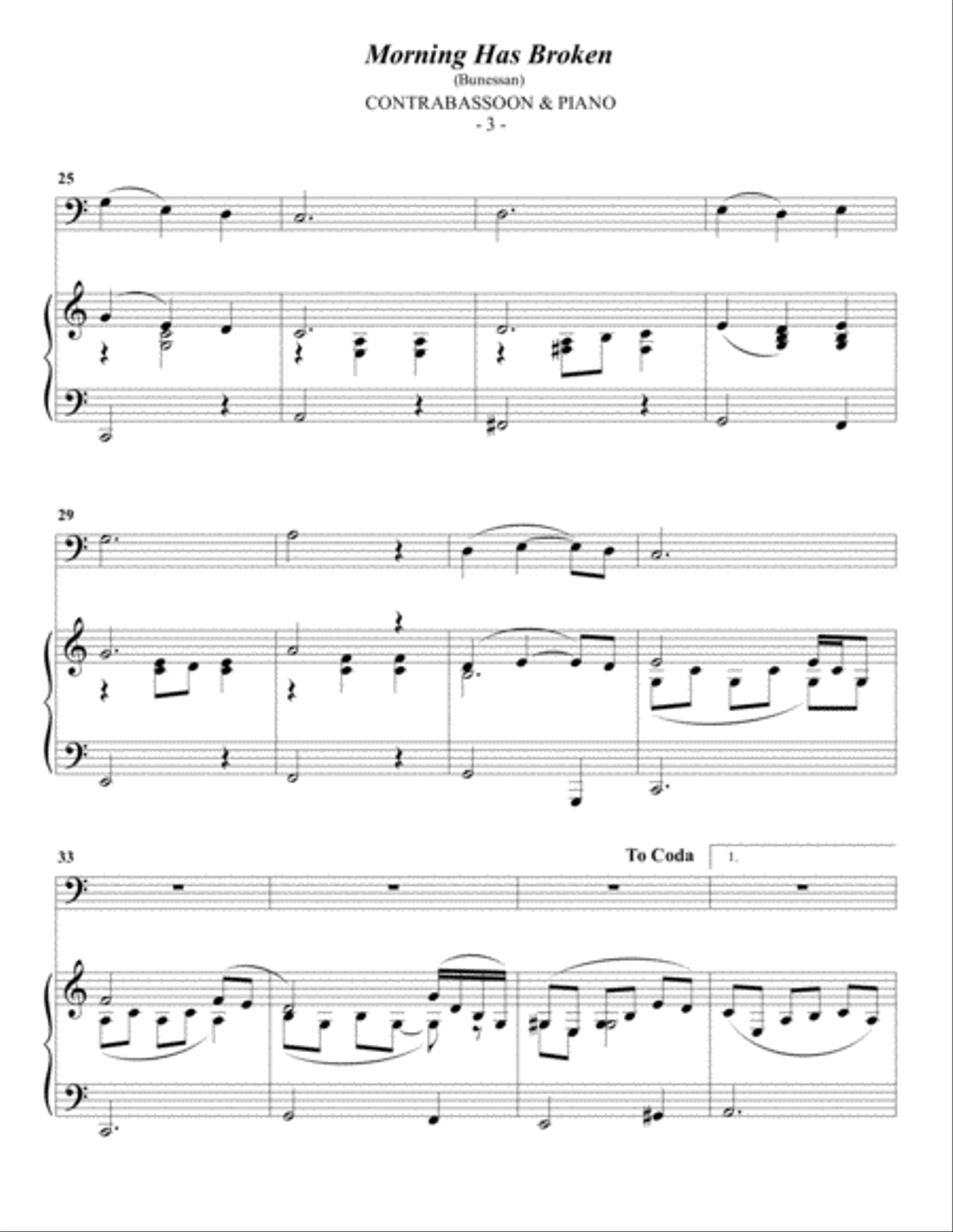 Morning Has Broken Bassoon scores gallery preview page 3