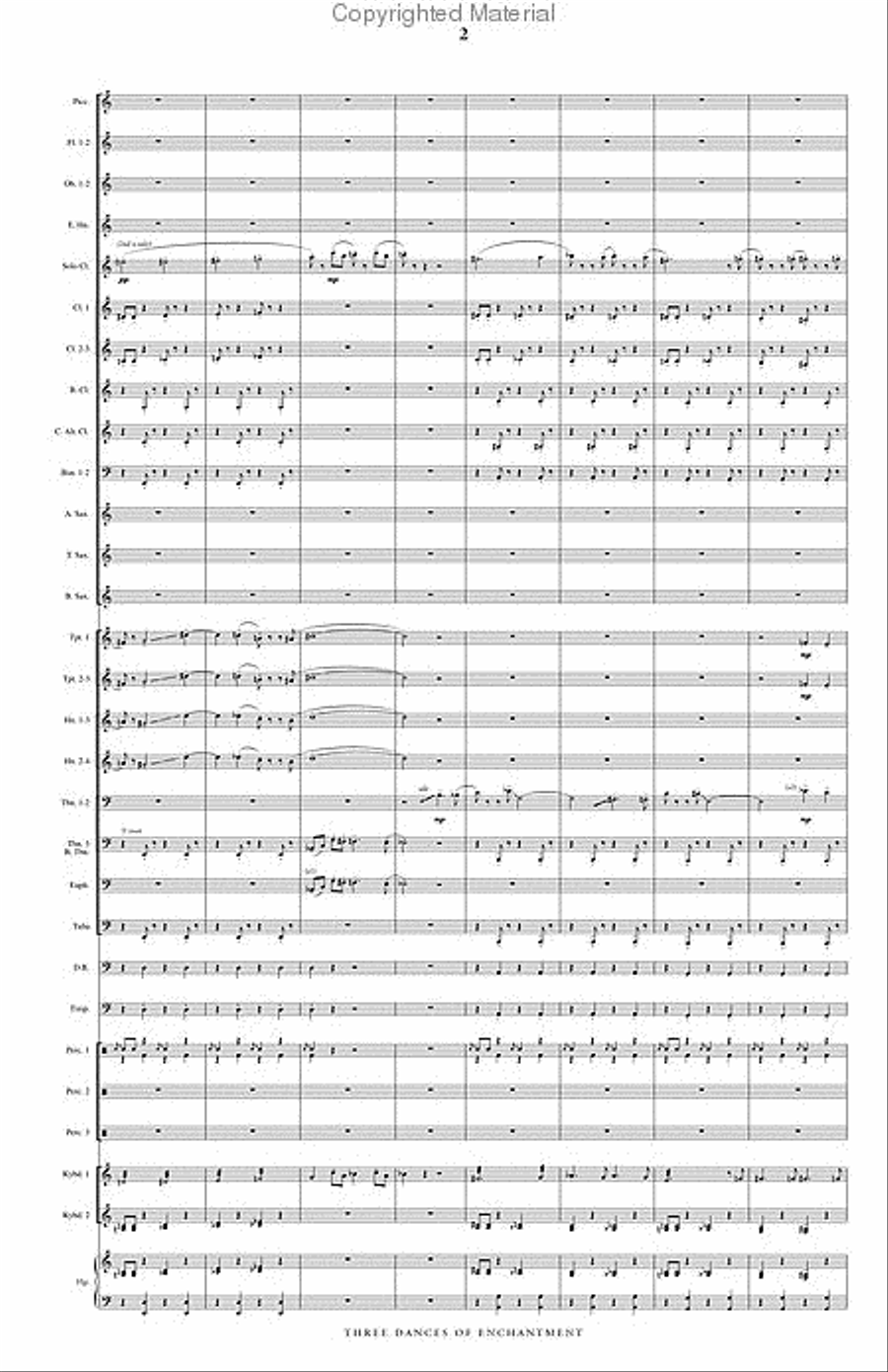 Three Dances of Enchantment Concert Band scores gallery preview page 3