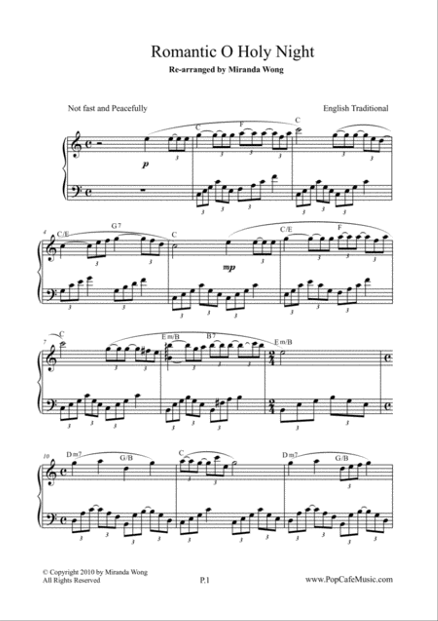 4 Romantic Christmas Tunes for Piano Solo - C Key Piano Solo scores gallery preview page 6