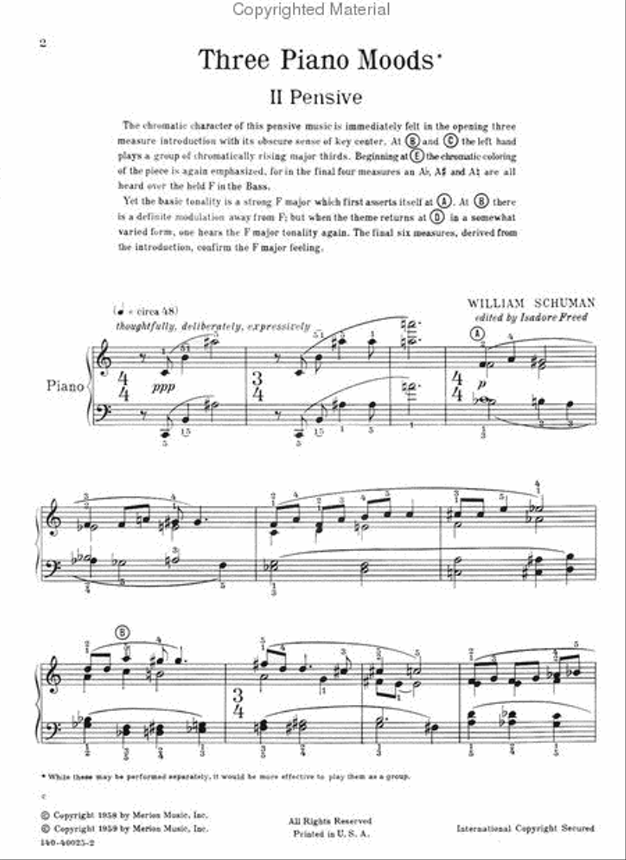 Three Piano Moods Three Piano Moods Chamber Music scores gallery preview page 2