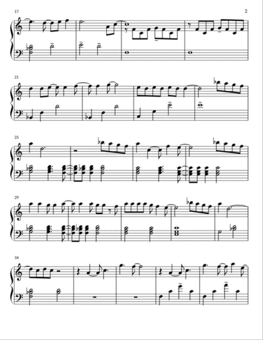 Cover Me In Sunshine Piano Solo scores gallery preview page 2