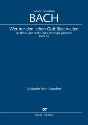 Book cover for All those who seek God's sov'reign guidance (Wer nur den lieben Gott lasst walten)
