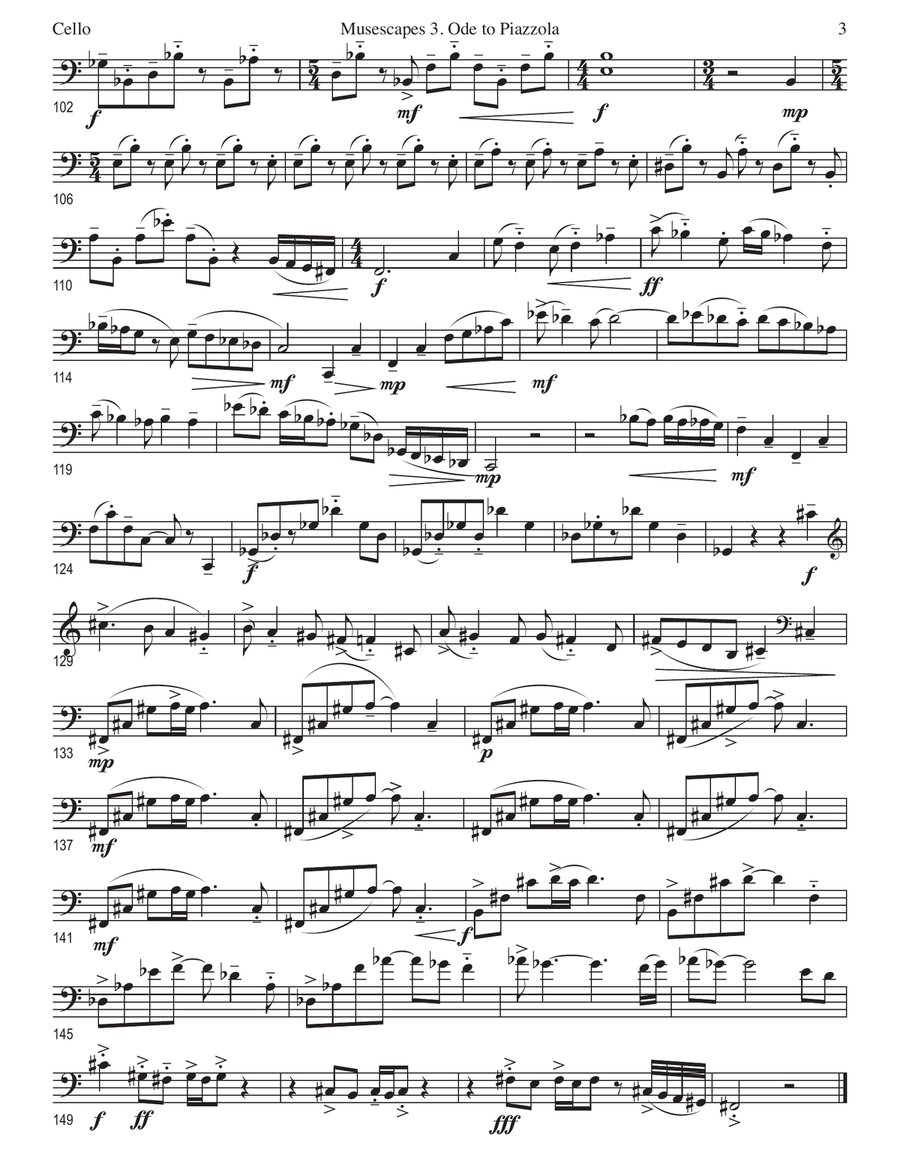 ODE TO PIAZZOLLA for Piano Trio Piano Trio scores gallery preview page 3