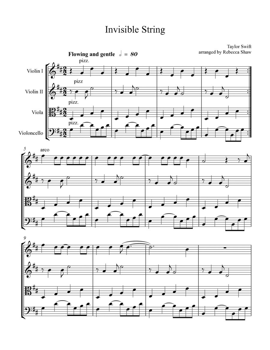 Invisible String String Quartet scores gallery preview page 1