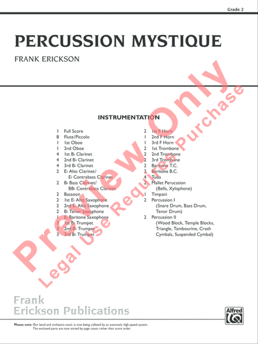 Percussion Mystique Concert Band scores gallery preview page 2