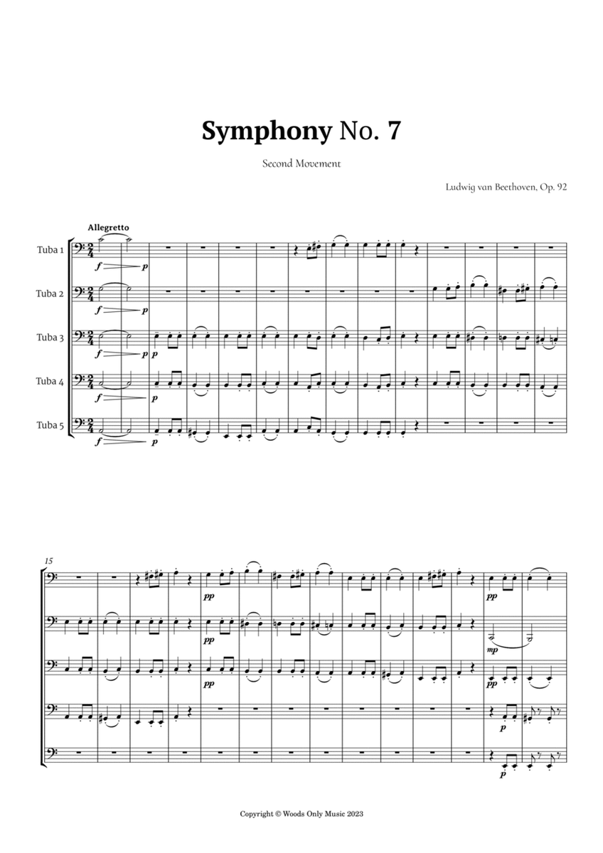 Symphony No. 7 by Beethoven for Tuba Quintet image number null