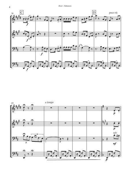 Habanera from Carmen for Brass Quartet image number null
