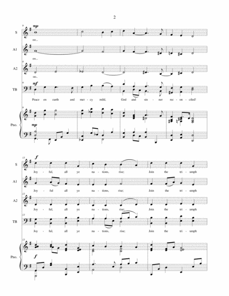 Hark! The Herald Angels Sing - SATB Choir with piano accompaniment image number null