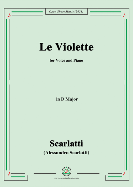 Scarlatti-Le Violette in D Major,from Pirro e Demetrio,for Voice&Piano image number null