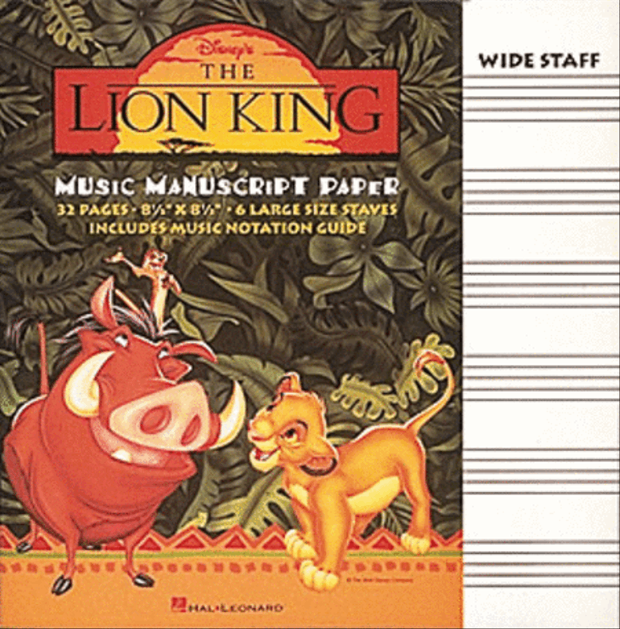 The Lion King Manuscript Paper