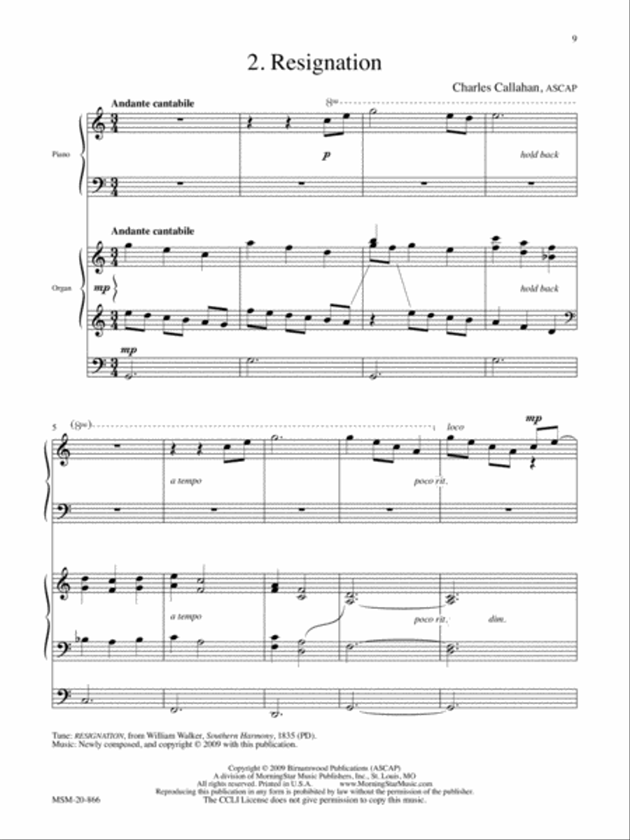 Three Preludes on American Hymntunes A Collection of Duets for Piano and Organ Organ scores gallery preview page 5