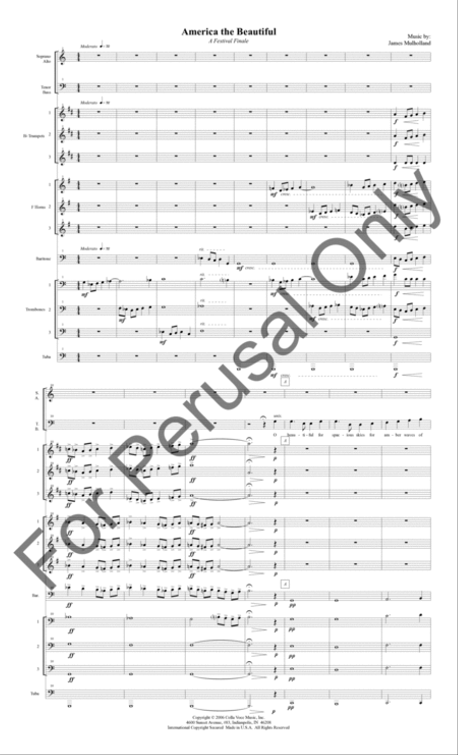 America The Beautiful (Small Brass Ensemble Score/Parts) Choir scores gallery preview page 2