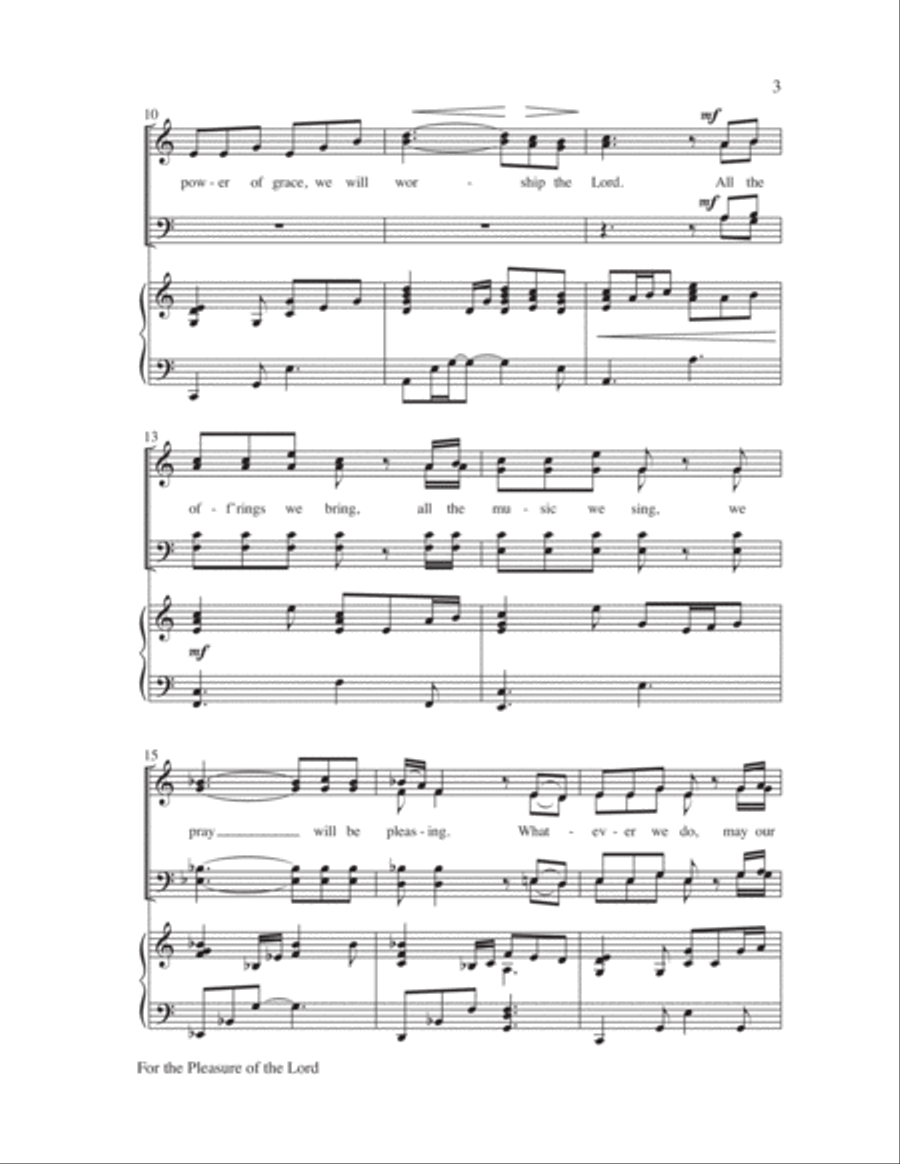 For the Pleasure of the Lord 4-Part scores gallery preview page 3