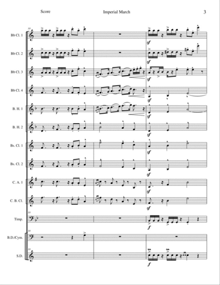 Imperial March - Opus 32 Imperial March - Opus 32 Clarinet Choir scores gallery preview page 3