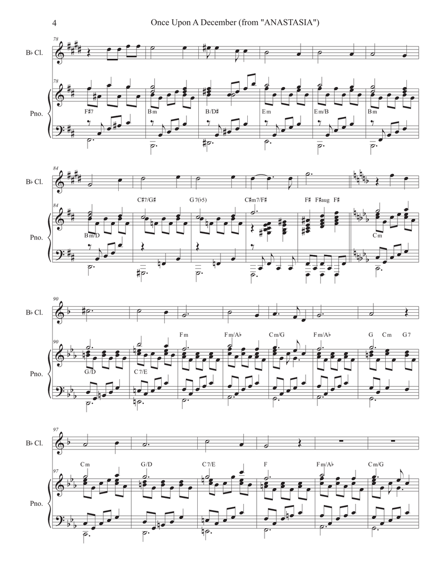 Once Upon A December Clarinet Solo scores gallery preview page 4