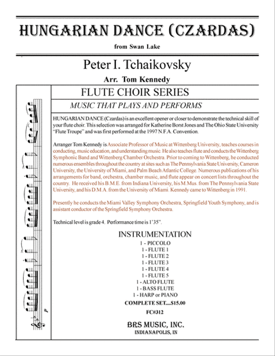 Hungarian Dance (Czardus) Flute Choir scores gallery preview page 1